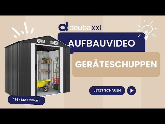 Video Teaser für Aufbauvideo - GARDEBRUK® Geräteschuppen aus Metall 196x132x188cm