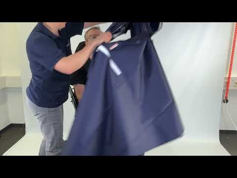 Fitting the rain poncho