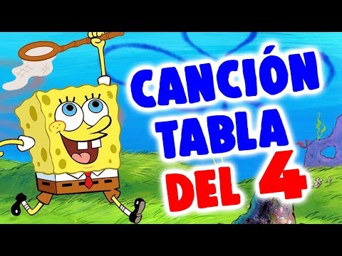 Bob Esponja | Tabla de multiplicar del número 4 | Las tablas de Multiplicar con Bob Esponja