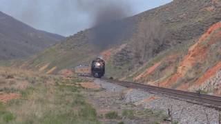 preview picture of video 'Union Pacific Locomotive #844 Under Steam-Echo Canyon, UT'