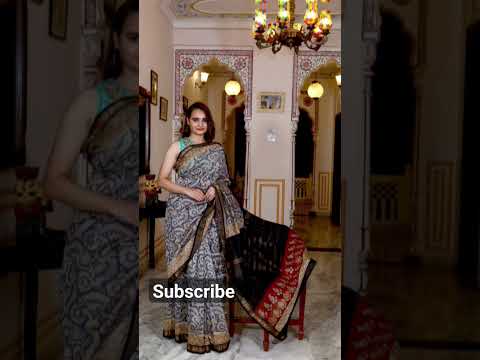 Hand Block Printed Maheshwari Silk Saree