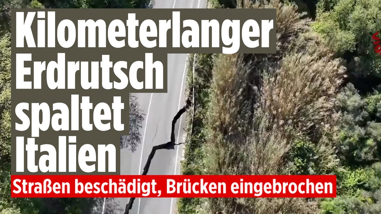 ITALIEN: Straßen beschädigt, Brücken eingebrochen ‒ Kilometerlanger Erdrutsch legt Verkehr lahm