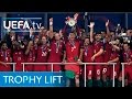 Ronaldo lifts the EURO trophy for Portugal