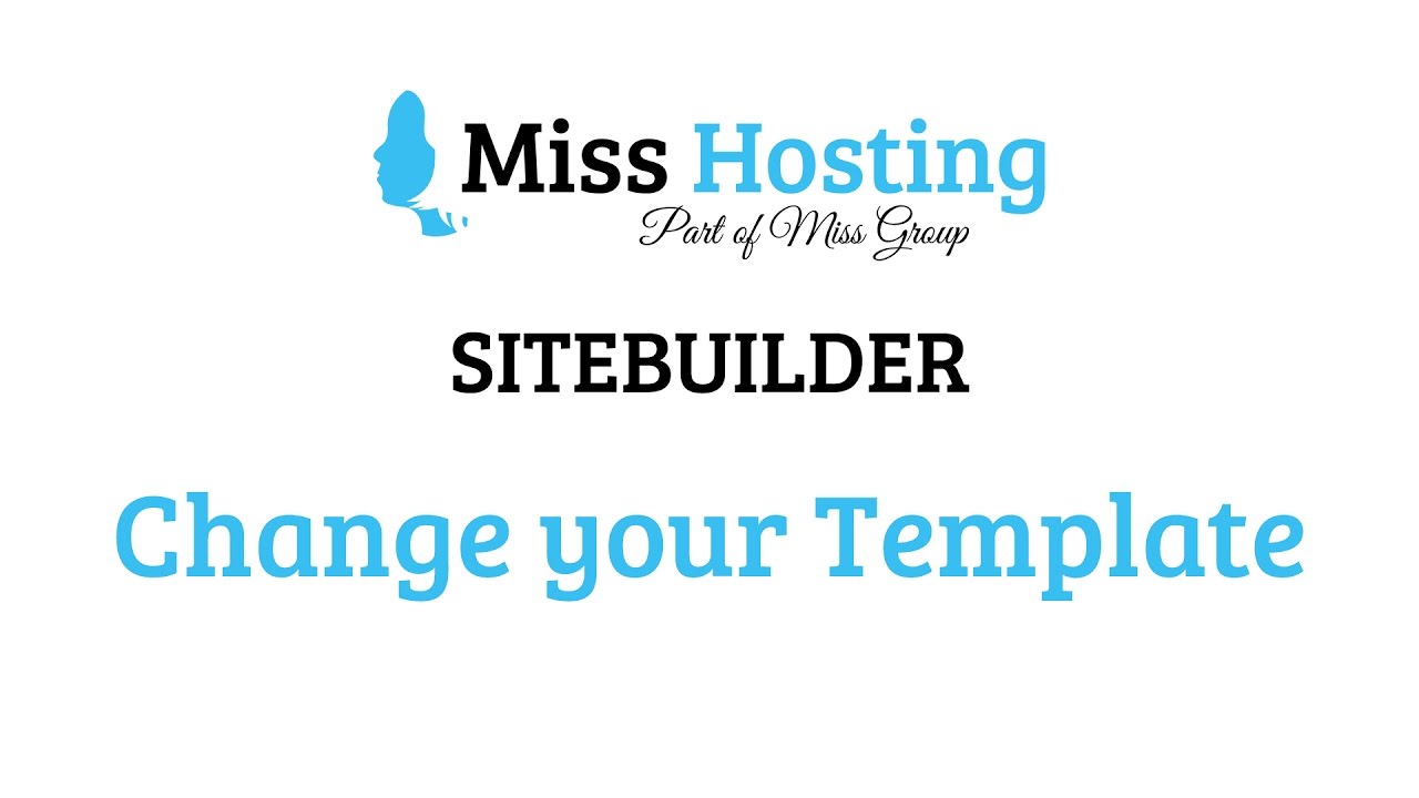 SiteBuilder - Change your Template