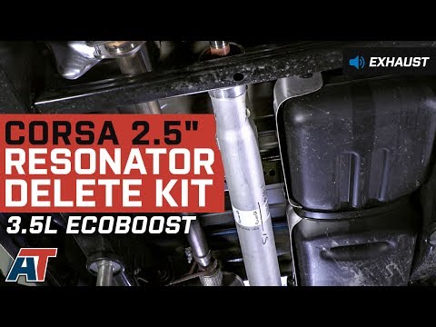 2015-2016 F150 Corsa 2.5" Resonator Delete Kit 3.5L EcoBoost Sound Clip & Install