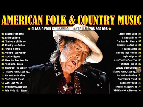 The Best Of Classic Folk Songs 70s 80s 90s - Simon & Garfunkel, John Denver, Bob Dylan, James Taylor