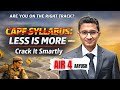 AIR 4 CAPF ARE YOU ON THE RIGHT TRACK AAYUSH SIR LESS IS MORE NINJA DECODE