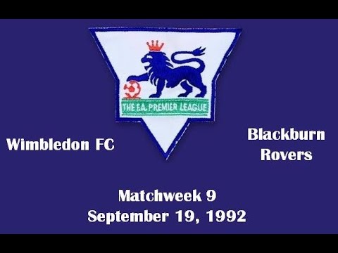 FA Premier League. Season 1992-1993. Matchweek 9. Wimbledon FC - Blackburn Rovers - 1:1. Highlights.