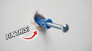 How To Fix Loose Or Damaged Drywall Anchors Like New! | DIY Wall Plug Repair!