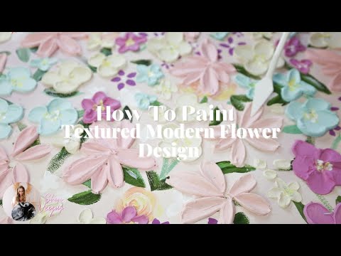 Palette Knife Modern Flower Textured PaintingTutorial