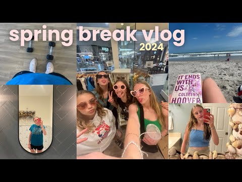 SPRING BREAK VLOG 24’ *beach days, hanging out with friends, shopping, workouts 🌴👙