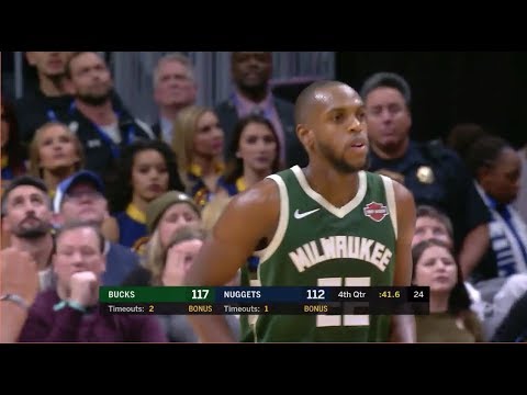 Khris Middleton shooting clinic vs Nuggets - 21 pts, 8/12 fg, 3/5 3's