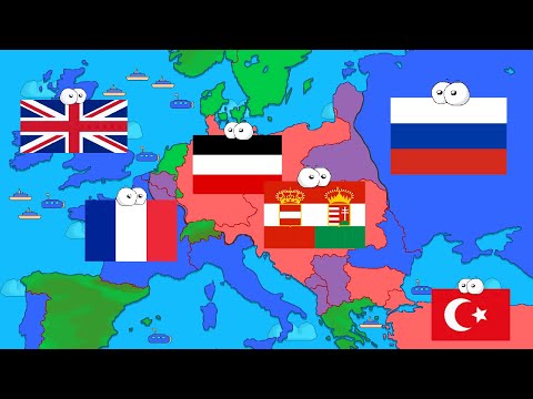 La Première Guerre Mondiale - Résumé en carte avec pays qui parlent