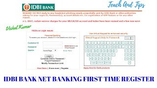 IDBI BANK NET BANKING FAST TIME REGISTER