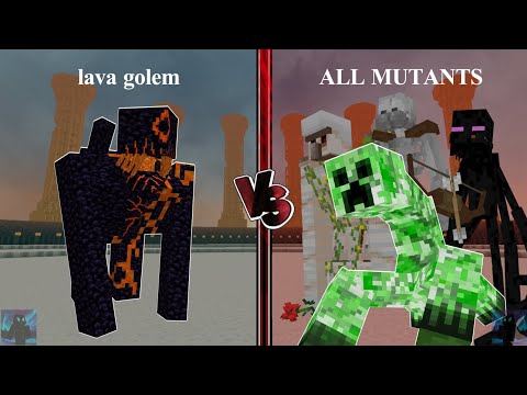 Lava Golem vs All Mutant - Golem vs Mutant | Minecraft Mob Battle