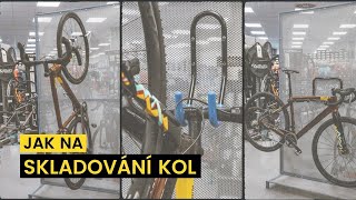 Držák kola FORCE na zeď pod rám sklopný, černý