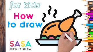 Easy Chicken Drawing for Kids Tutorial - Step by Step Instructions