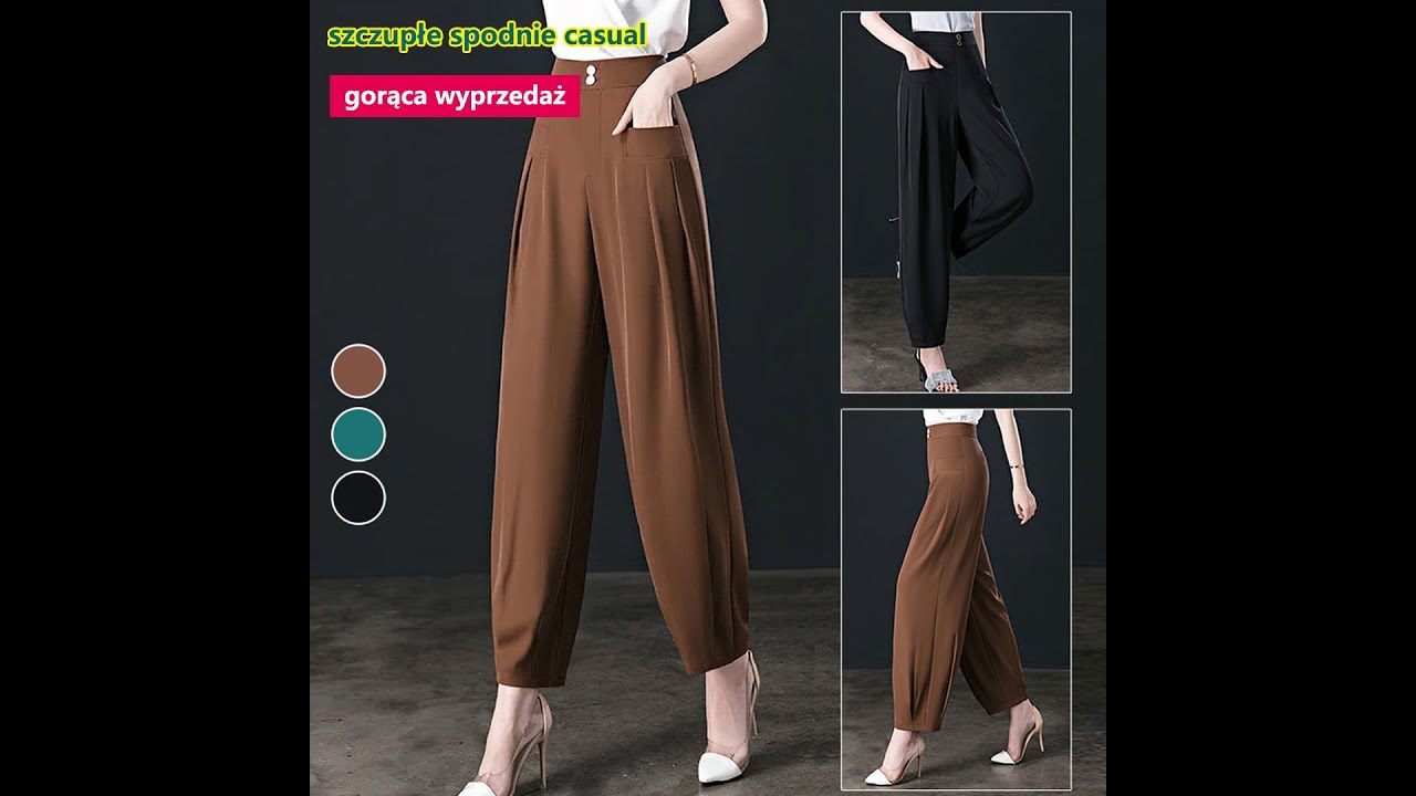 Spodnie dresowe z wysokim stanem wyglądające szczupłego