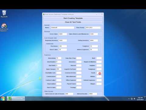 Excel Income Statement Template Software