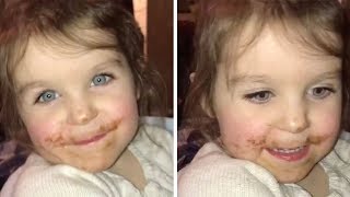 Hilarious Moment Little Girl Lies About Eating Chocolate