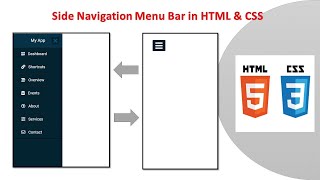 Side Navigation Menu Bar in HTML & CSS#webdevelop#sidebar #css