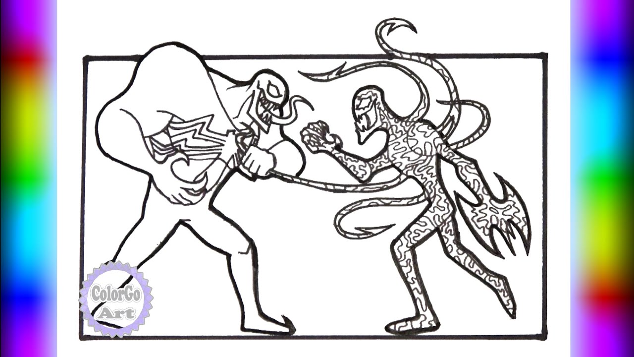 VENOM vs CARNAGE Coloring Page / Marvel superheroes coloring pages / Let there be Carnage/ music NCS