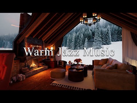 Теплый камин и уютная зимняя джазовая музыка в атмосфере кофейни ❄️ Фоновая музыка для учебы и сна