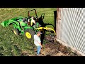 I M A GROUCH Post Hole Digger On John Deere 3046R