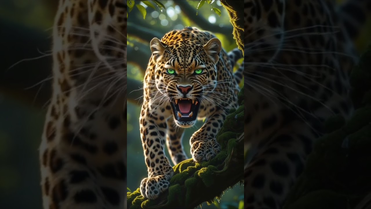 Leopard roar makes him the king 4K Wallpaper #viral #fypシ゚viral #babycat #shorts #wallpaper