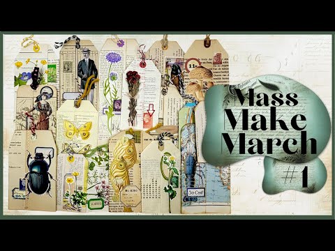 MASS MAKE MARCH #1 - BOOKPAGE TAGS WITH POCKETS - EASY BEGINNER TUTORIAL #papercraft #massmakemarch