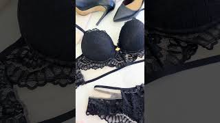 Vídeo de Conjunto de lingerie rendado com tule ilusion e calcinha fio/ Ref 394