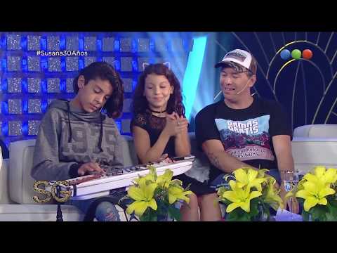 Pablo Lescano y sus hijos con Susana Giménez - 2017