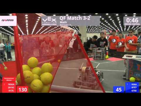 VEX Worlds 2016 - VRC HS Math - QF 3-2 (7856A 2915C 917S) 220 vs 180 (9364 8757 675E)