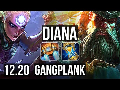 DIANA vs GANGPLANK (TOP) | 2.9M mastery, 4/1/4 | KR Diamond | 12.20