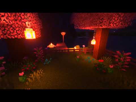 Minecraft Cherry Blossom Lake Ambience at Night with Lofi Music