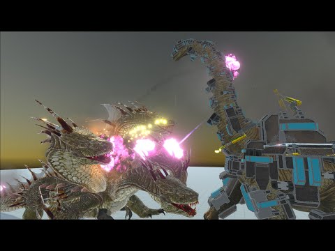 CYBORGBRACHIOSAURUS V2 VS WORKSHOP UNITS EPIC BATTLES - ANIMAL REVOLT BATTLE SIMULATOR
