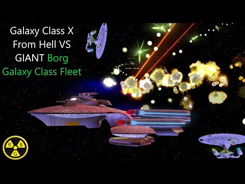 Galaxy Class X From Hell VS Borg Galaxy Class Fleet | Star Trek Battle | Bridge Commander |
