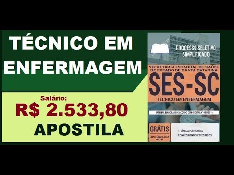 Apostila Processo Seletivo Simplificado SES SC 2019 Técnico em Enfermagem