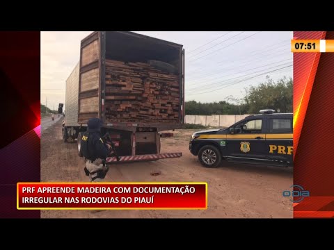 PRF apreende em Picos carga de madeira irregular vinda de Belém 04 12 2020