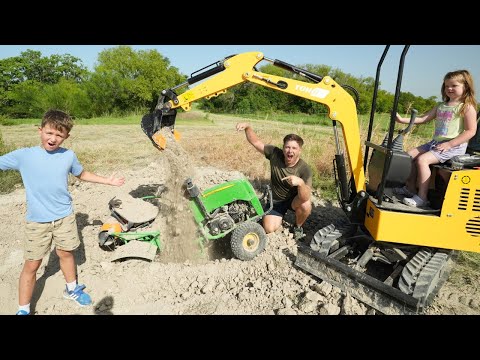 Digging for Hidden Treasures and Tractors | Tractors for kids