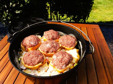 Camping Eintopf zum Ostern oder köstlich gefüllte Quitte aus dem Dutch Oven oder Kazan. Rezepte.