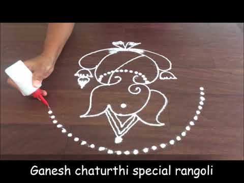 Ganesh chathurthi rangoli mughulu| Rangoli | Vinayaka Chavithi Festival design|Ganesh kolam by Gauri Video