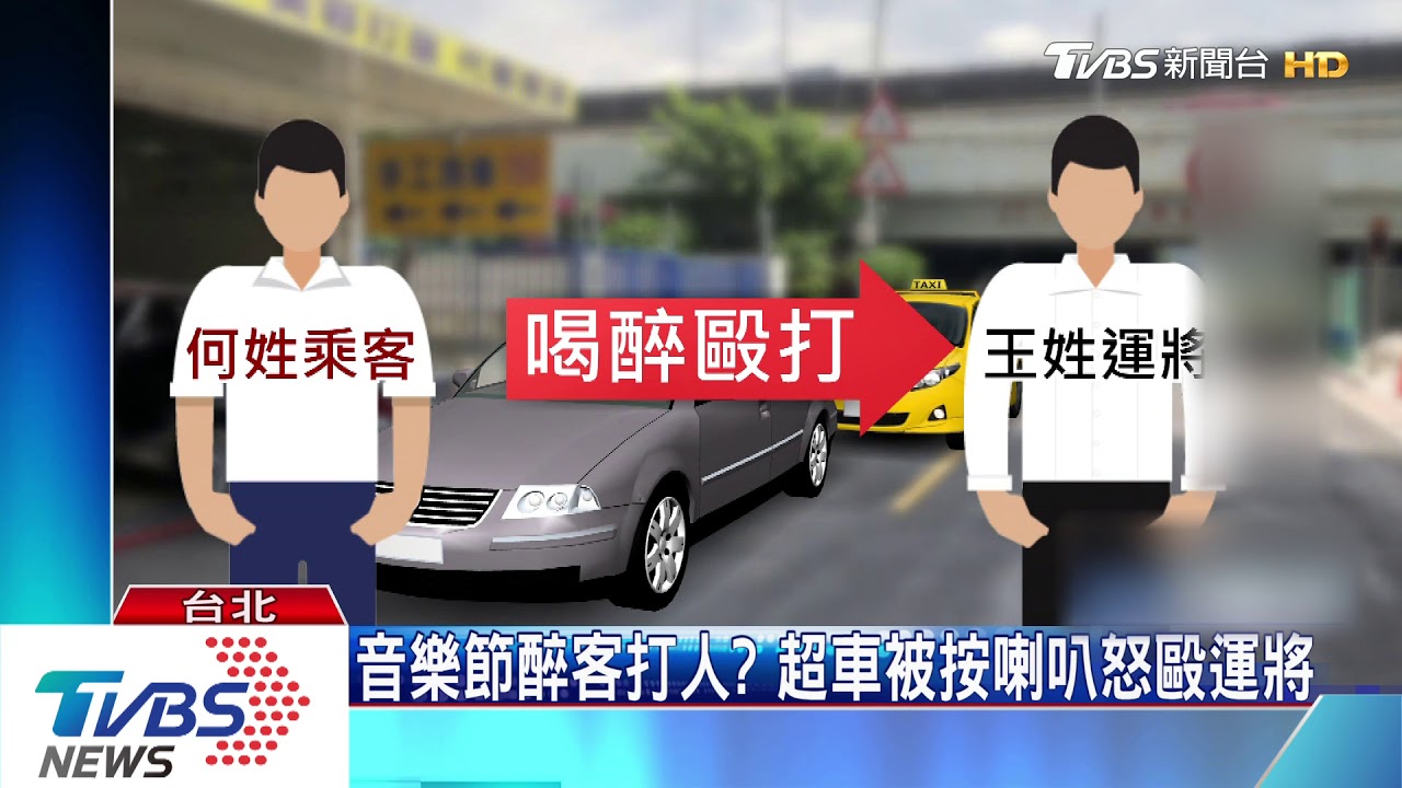 音樂節醉客打人? 超車被按喇叭怒毆運將
