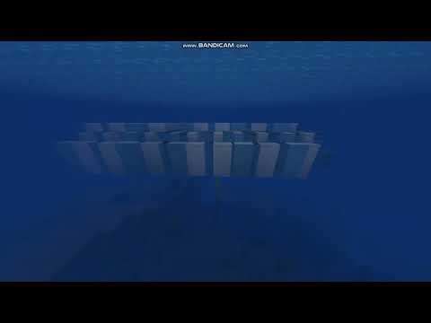 A moving submarine in Minecraft