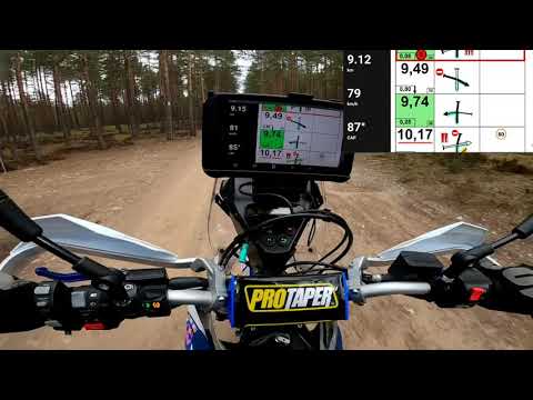 Roadbook rally visualized on screen with digital roadbook and odometer