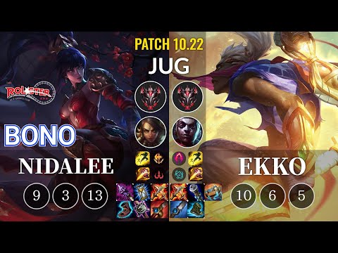 KT Bono Nidalee vs Ekko Jungle - KR Patch 10.22