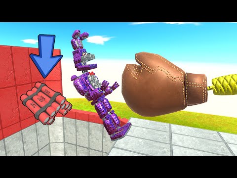 Boxing Glove Pushes Units in Dynamite Hole | Animal Revolt Battle Simulator