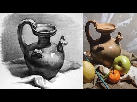 Still Life Drawing in Pencil  - Timelapse