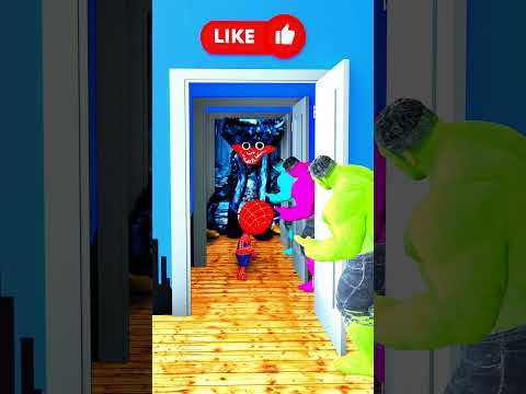 The Hulks Open the Door! 😱 Spidey Escapes Huggy Wuggy ! #huggywuggy