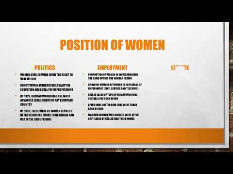 Weimar and Nazi Germany KT1.4 - Changes in Society 1924-29